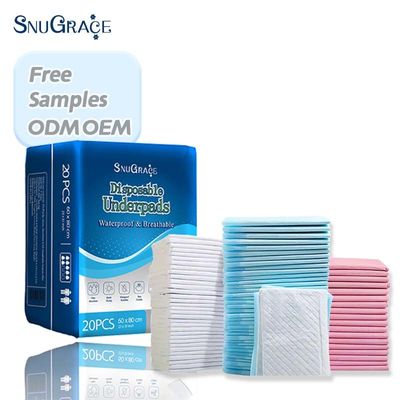 Incontinência Super Absorvente Sob Pad Cama Pads de Urina descartáveis com Pulpa de Fluff