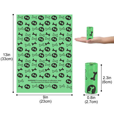 Saco de cocô de animais biodegradável de etiqueta personalizada Saco de lixo de cocô de cão