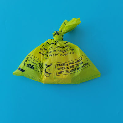 Limpeza feita de plástico biodegradável de amido de milho sacos de cocô para cães com impressão personalizada