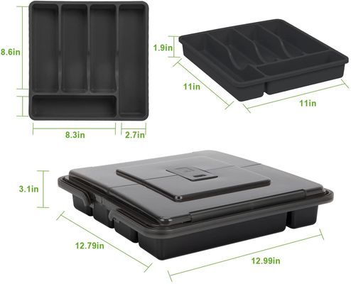 Simplifique a sua gaveta de cozinha com bandeja de utensílios e porta-compositor de talheres portáteis