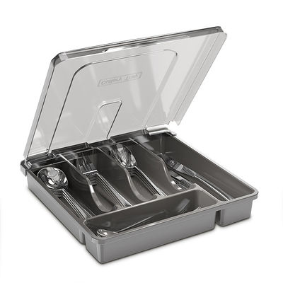 Organizador de gaveta de talheres de cozinha com tampa personalizável