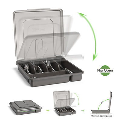 Organizador de gaveta de talheres de cozinha com tampa personalizável