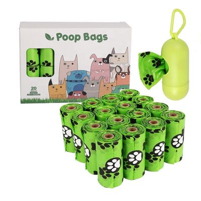 PVA rosa 100% biodegradável Amido de milho de animais de estimação Saco de lixo de cão em rolos para donos de cães