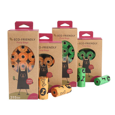 Saco de cocô de cão de etiqueta personalizada biodegradável compostável degradável para eliminação de resíduos de animais de estimação