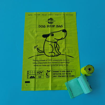 Desenho personalizado Compostabilidade de sacos de cocô para cães para eliminação de resíduos ecológicos