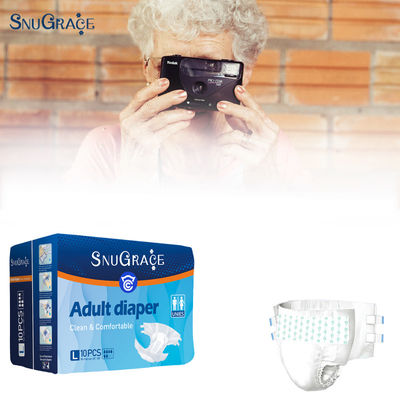 3D Leak Prevention Canal Firm and Safe Disposable Adult Diapers com adesivos PP
