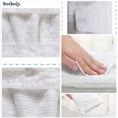 3D Leak Prevention Canal Firm and Safe Disposable Adult Diapers com adesivos PP