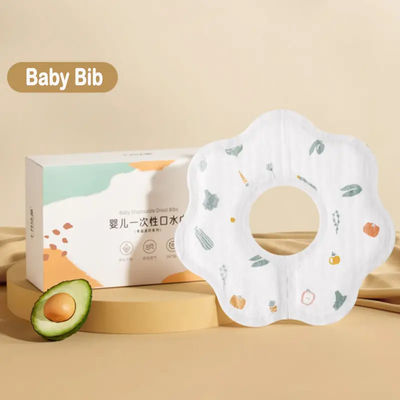 Bife de bebê de tecido não tecido impresso sob medida com design à prova d'água e banda elástica BB-01