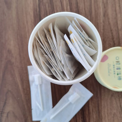 Brinquedo descartável para bebê, limpador de língua oral desnatado, escova de limpeza de algodão, esfregaço bucal