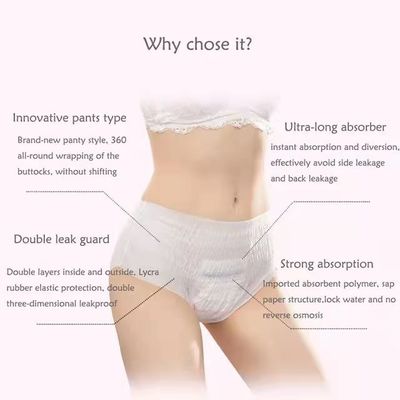 Calças sanitárias de guardanapo respiráveis para mulheres com ciclo menstrual