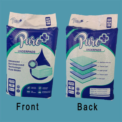Cor personalizada 5ply Core 60x90 absorvente Pad Incontinência Underpad algodão Pad cirúrgico