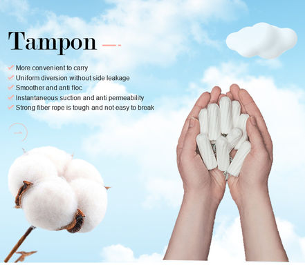 Tampões de ponto limpo de algodão orgânico de marca privada para adultos para produtos de saúde feminina