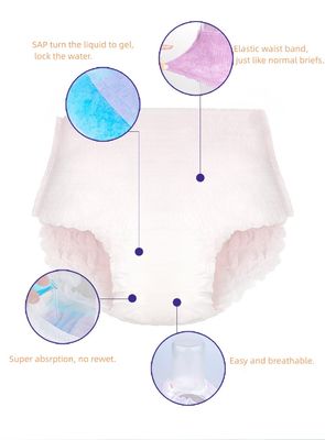 Calças de período de alta absorção de moda luxuosa Calças sanitárias descartáveis de algodão