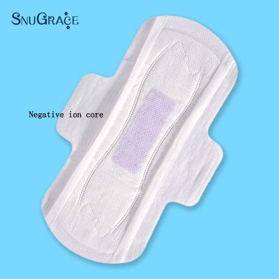 100% de algodão super absorvente de aniões almofadas higiênicas suaves respiráveis almofadas de senhoras para o dia