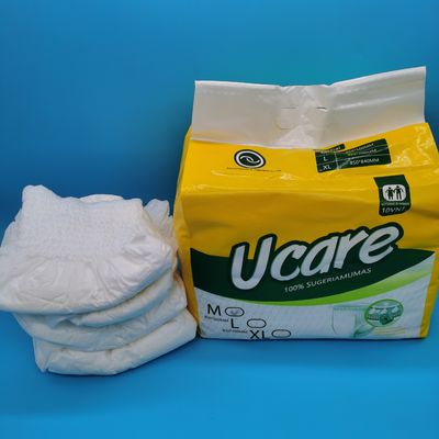 Calças descartáveis personalizadas para adultos, fraldas, calças curtas, com lençol macio e respirável